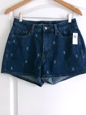 New Old Navy High Rise Curvey Secret Smooth Pockets Jean Shorts Flower Print 6